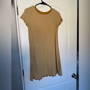 T-shirt Dress | Yellow and White